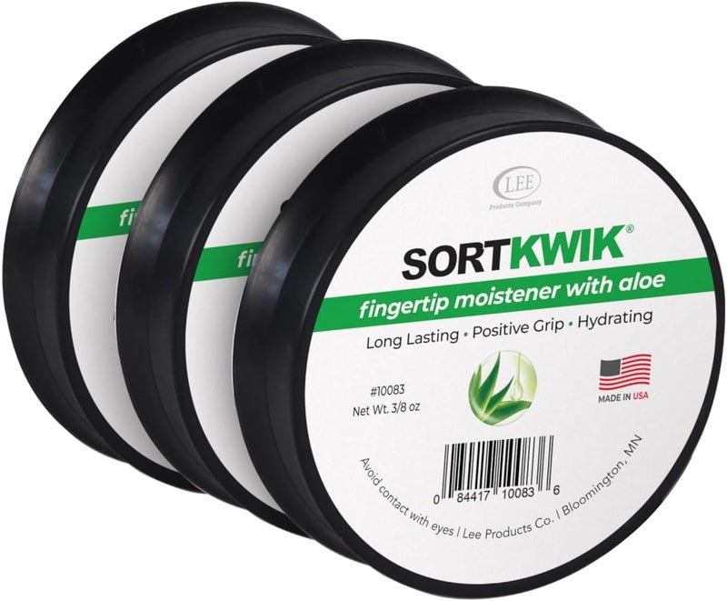 Sortkwik LEE 10083 Fingertip Moistener with Aloe – Non-Toxic, Odorless Grip Enhancer for Paper Sorting and Money Counting – 3/8 oz, Clear (Pack of 3) - Image 1